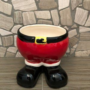 Santa Clause Pants-Boots Ceramic Planter / New